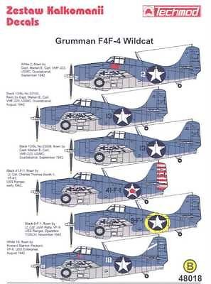 Techmod Decals 1/48 GRUMMAN F4F 4 WILDCAT Fighter