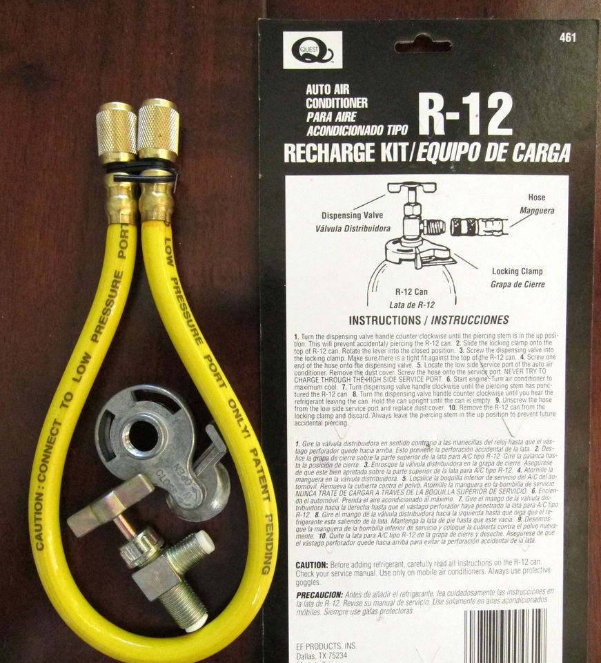 R12 FREON REFRIGERANT RECHARGE CAN TAPPER HOSE KIT~ NEW ~