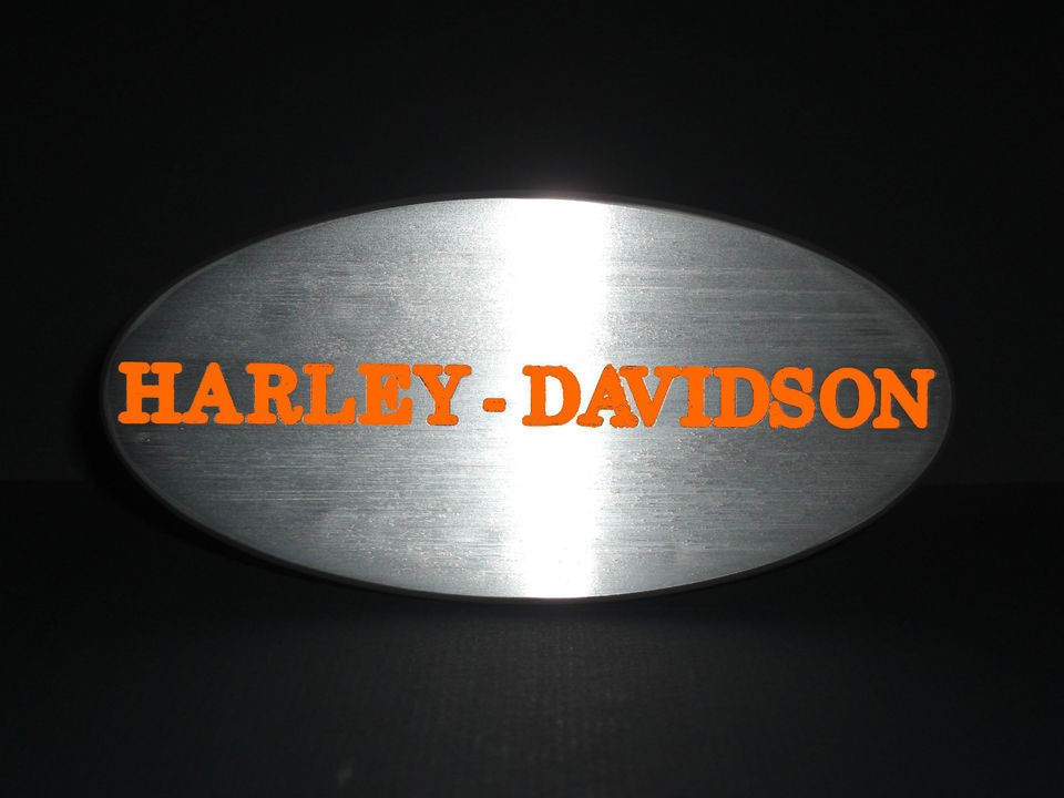 Harley Davidson trailer hitch cover for 2 receiver Black & Orange