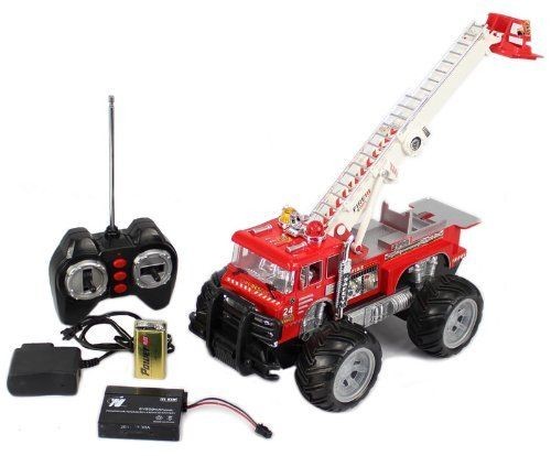 Remote Control RC Fire Truck w/ Lights, Music, Sirens, Rechargeable 