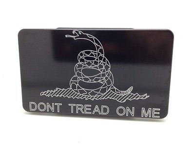 HMC Billet New 4 X 6 Trailer Hitch plug Cover, Dont tread on me