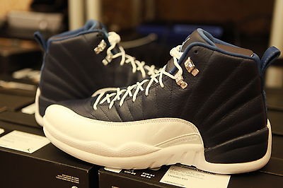 DS Nike Air Jordan XII 12 Obsidian White Blue Sz 8   12 Retro playoff 