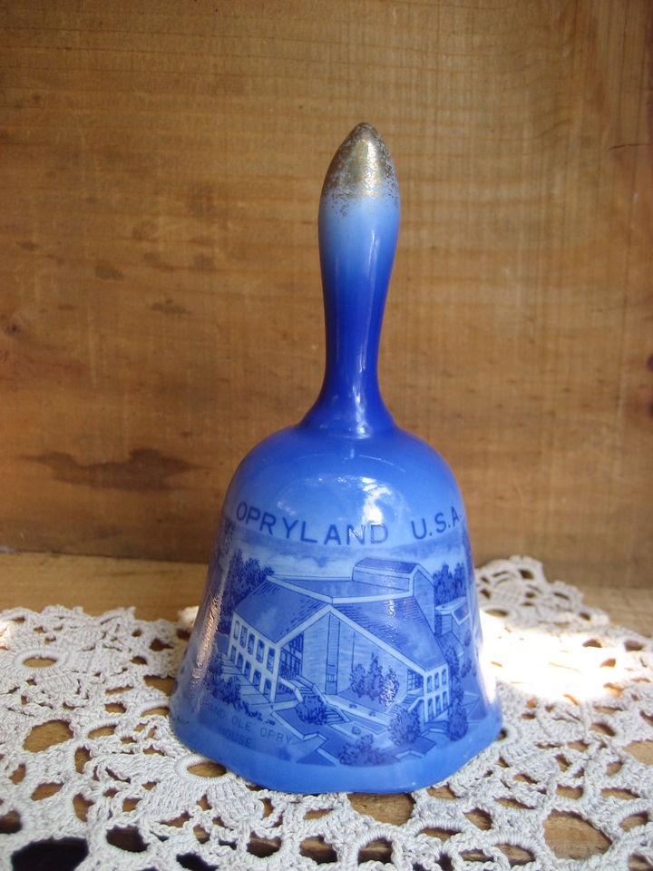   OPRYLAND USA SOUVENIR BELL   PORCELAIN BLUE BELL   ROY ACUFF MUSEUM