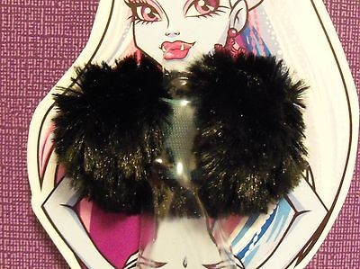 MONSTER HIGH ABBY BOMINABLE DOLL FASHION PAC BLACK FUR SHRUG JACKET 