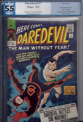 daredevil 7 pgx graded 5.5 fine 1st red costume 1965 200.00 