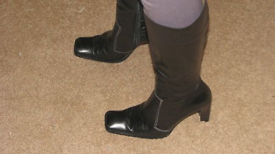 VERA GOMMA BLACK BOOTS SIZE 36 (6 US) SQ TOED