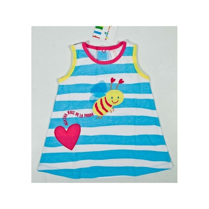 AGATHA RUIZ DE LA PRADA Bee dress with stripes heart baby (blue 