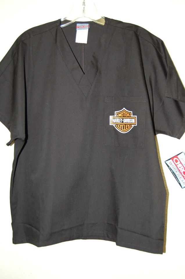 Harley Davidson New unisex Cherokee scrub top  Black 