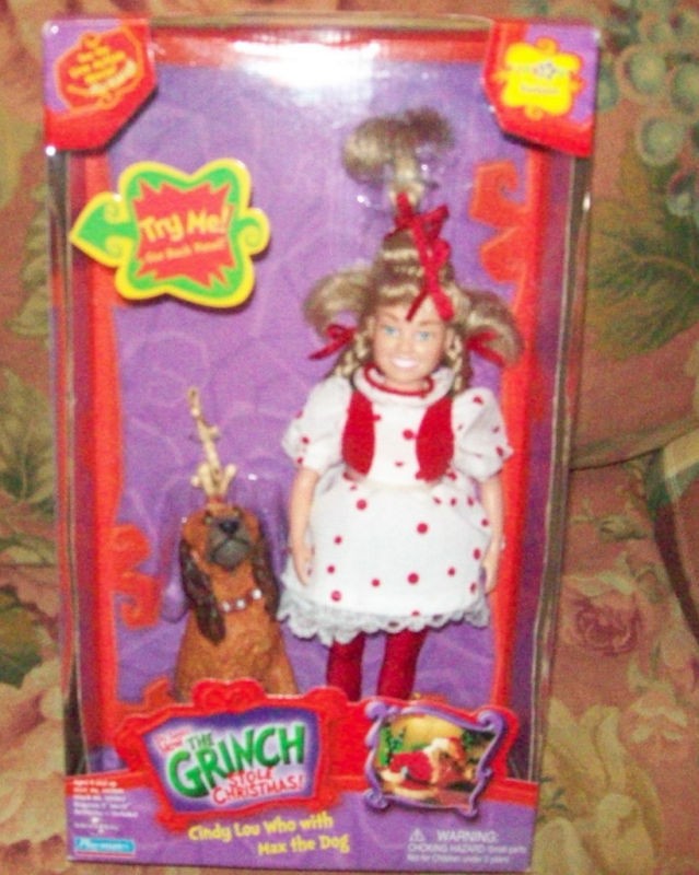 RARE 12 Talking Cindy Lou Who Doll with Max the dog