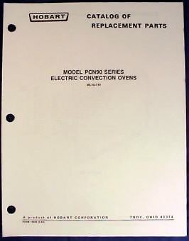 Hobart Electric Convection Oven PCN90 Parts Catalog