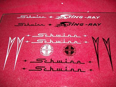 Vintage Schwinn Stingray Decal Set Black or White