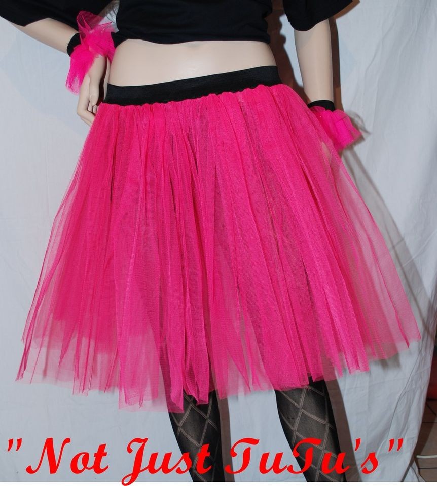 PINK TUTU LONG UNDERSKIRT PETTICOAT BLACK RED WHITE