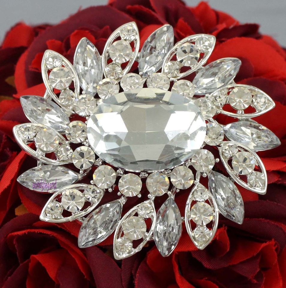   Rhinestone Crystal Flower Fashion Charming Brooch Pin Wedding Bridal