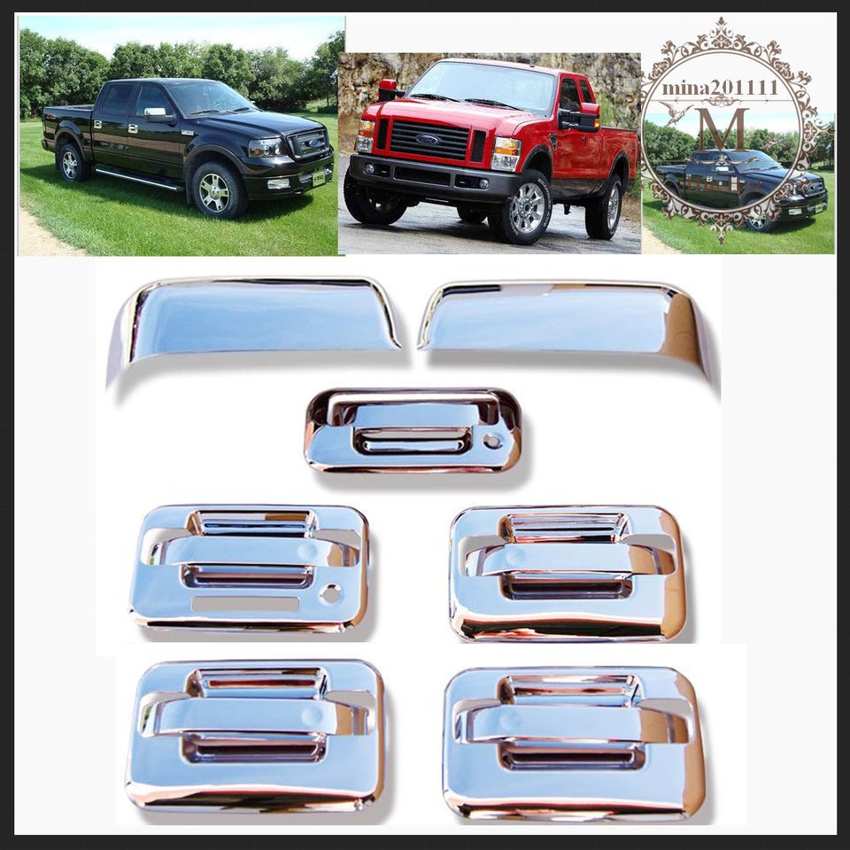 2004 2008 F150 Chrome Half Mirror Caps+Tailgate+4 Door Handle Covers W 