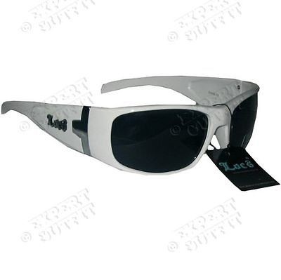 LOCS White CHROME ACCENT WRAP GANGSTER BIKER SUNGLASSES NEW WHOLESALE 