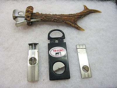 Vintage 4 Piece Cigar Cutter Lot Deer Antler And 3 Others