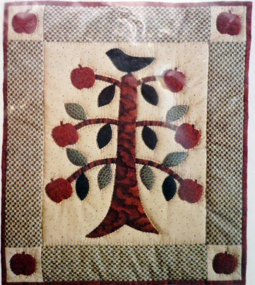 New Miniature Quilt Kit Apple Tree and Bird Rachel Pellman 13x15