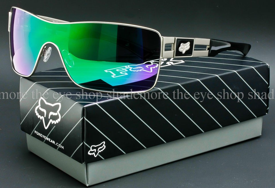 New FOX RACING The CANTOR Sunglasses Light Chrome  Jade Green Iridium 