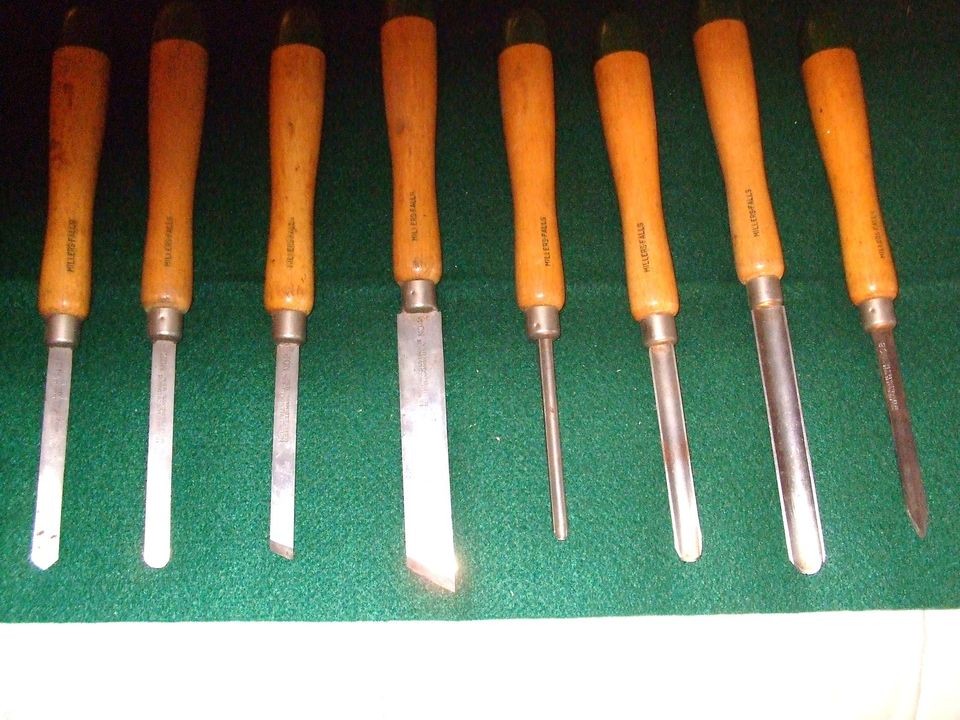   FALLS Wood Carving LATHE Chisels – Set of 8   # 1,2,3,4,5,6,7,​8