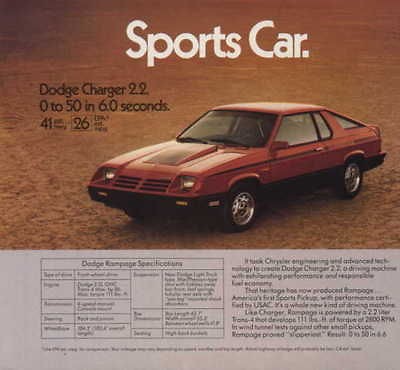 1982 DODGE CHARGER 2.2 + 1982 DODGE RAMPAGE AD