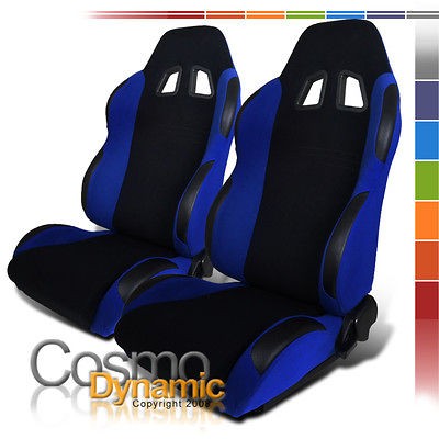 COROLLA SUPRA 2X BLK BLUE SUEDE RACING SEATS+ADJUSTERS