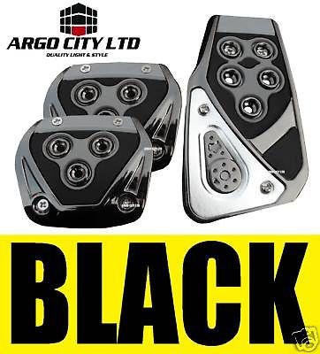 CHROME BLACK CAR FOOT COVERS PEDALS JEEP WRANGLER