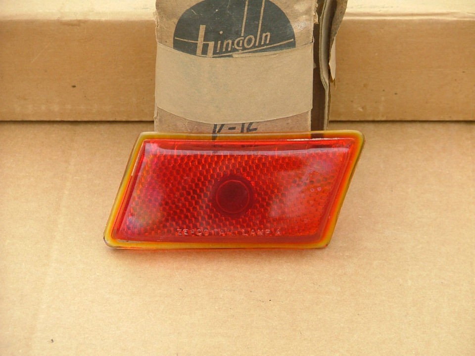 1941 Lincoln Zephyr rear taillight lens, NOS tail light lamp