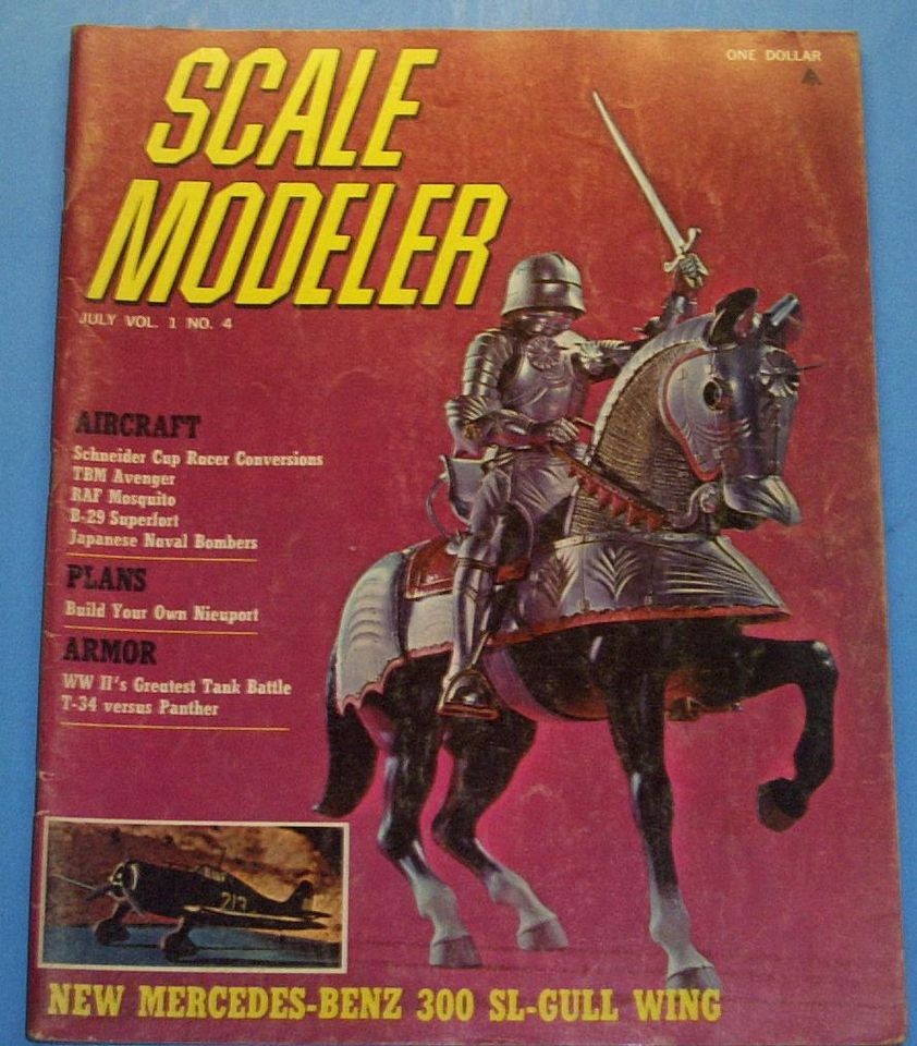 SCALE MODELER MAGAZINE JULY/1965 NEW MERCEDES BENZ 300 SL GULL WING