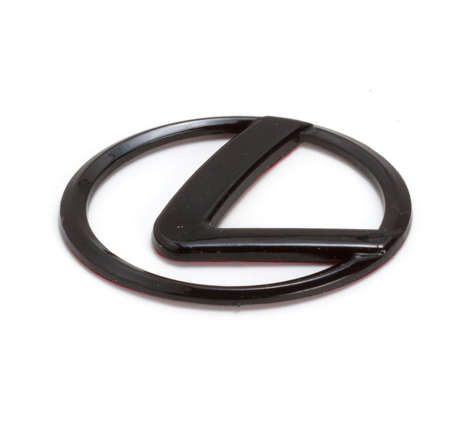 LEXUS BLACK STEERING WHEEL COVER CHROME EMBLEM LOGO HARD TO FIND 