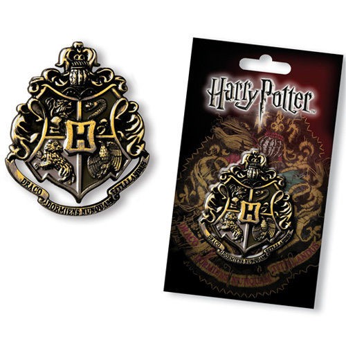 Authentic Harry Potter Gunmetal Hogwarts Crest Pin Badge Noble