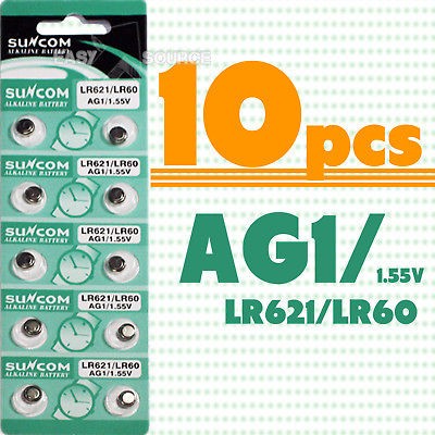 10 x AG1 SR60 164 364 364A LR621 Alkaline Watch Battery