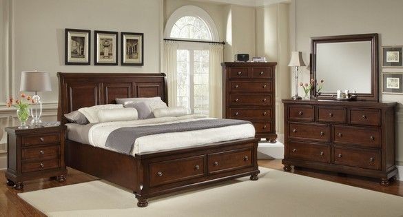 Vaughan Basset​t Reflections King Sleigh Strg Bedroom Group