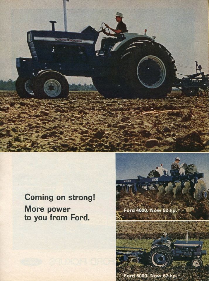 1968 Ford 4000 5000 & 8000 Farm Tractor 2 Page Ad