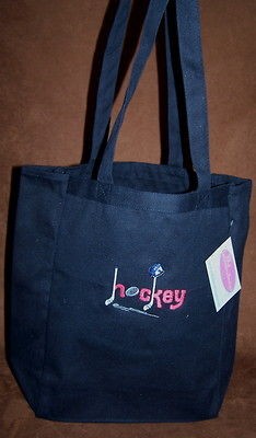 Hockey Mom Stick Gear Navy Red Custom Canvas Tote Bag