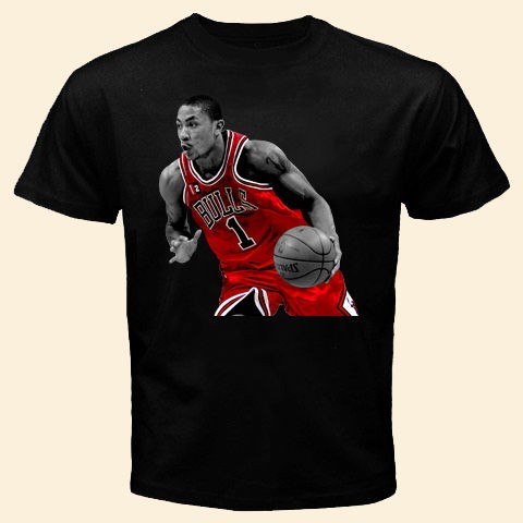 chicago bulls derrick rose t shirt d.rose mvp tshirt basketball shirt