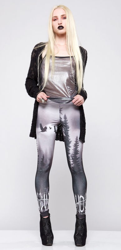 Lip Service Black Ice Dark Forest Leggings Punk Gothic Goth