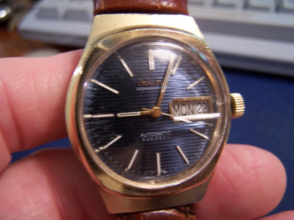 1978 NO BULOVA OCEANOGRAPHER AUTOMATIC 17 JEWEL 333 WATER RESIST DAY 