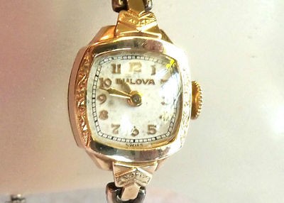 Amazing Bulova Art Nouveau 1950s Watch 10k goldfilled Vintage Estate