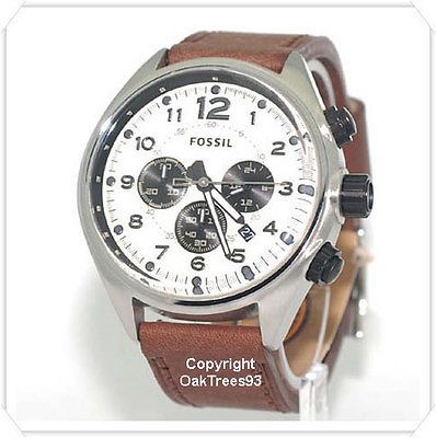 FOSSIL MENS CHRONOGRAPH FLIGHT BROWN LEATHER WATCH CH2835