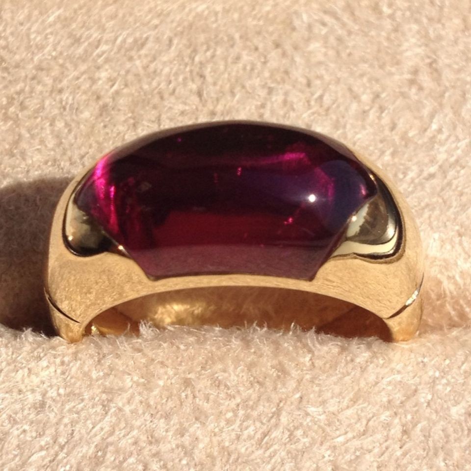 BULGARI 18k Yellow Gold Tourmaline Ring Top Condition With Box