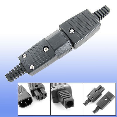 250V 10A Power Connector Adapter IEC 320 C14 Plug to C15 Socket