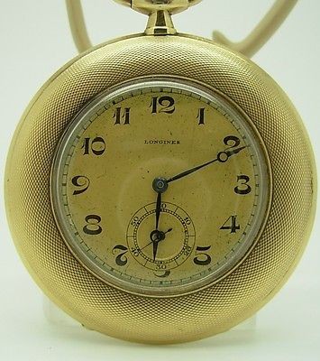 Vintage Longines 1943 Pocket Watch 14K SOLID Gold Case Mint