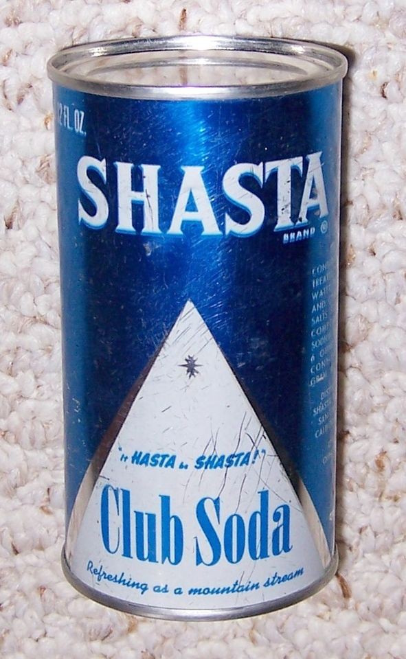 Rare Shasta Club Soda Pre Zip Code Soda Can Flat Top (1963)