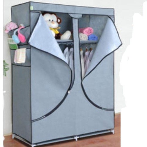   Portable Cloth Clothes Wardrobe Light Silver Home Organization Closet