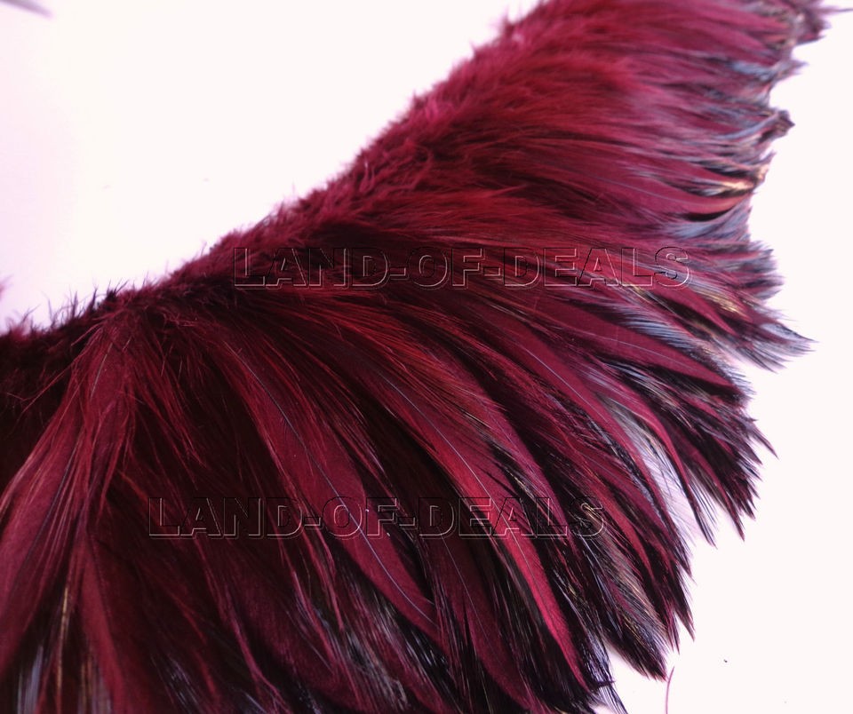   feathers – Red Wine   rooster hackle / 4 6 inches (10 15 cm) long