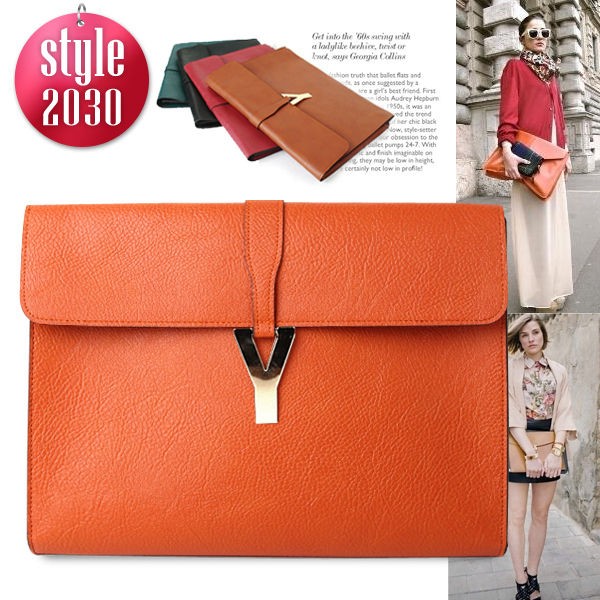 Style2030 NEW KOREA Womens Oversized Envelope Purse Clutch Shoulder 