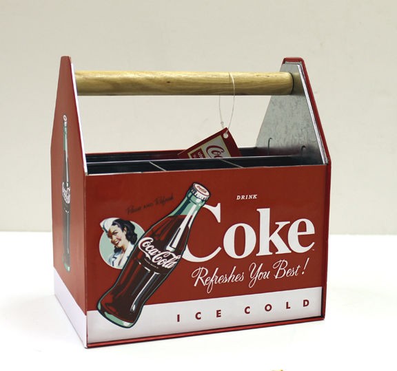 Coca Cola Officially Licensed Coke Galvanized Utensil Caddy