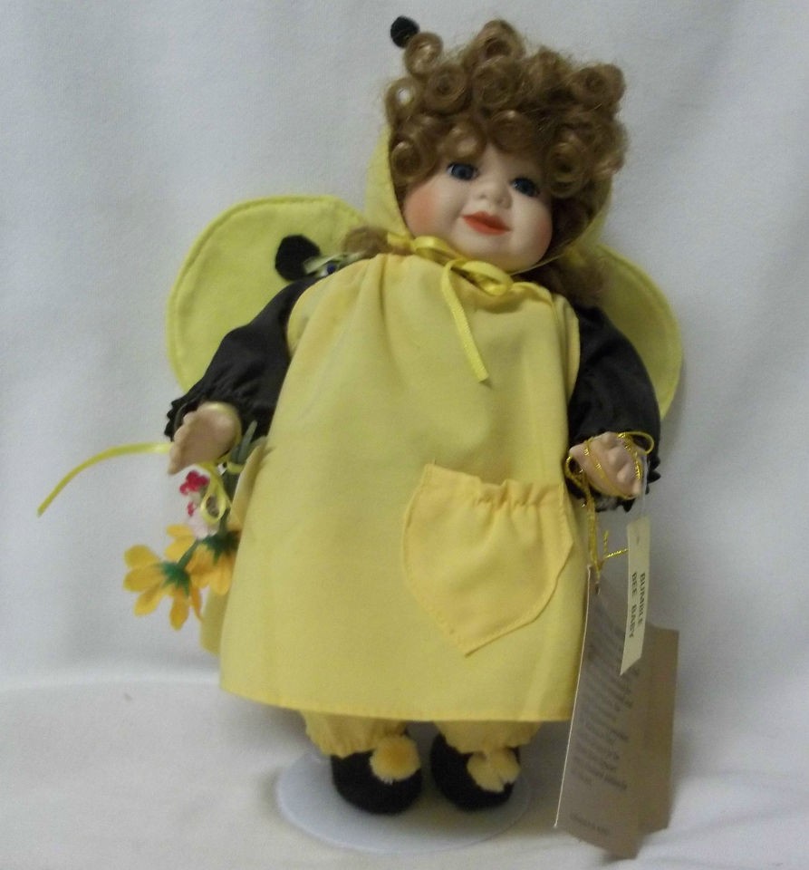   CONNOISSEUR PORCELAIN COLLECTION DOLL BUMBLE BEE BABY WITH STAND