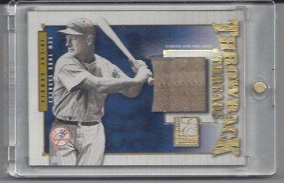 2002 Donruss Elite Throwback Threads #TT 25 Lou Gehrig Jersey #010 