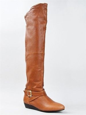   LAUNDRY TREMENDOUS women Over the Knee Thigh High Boot brown Cognac